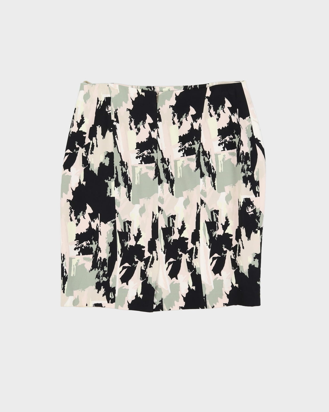 Hugo Boss Black And Cream Patterned Pencil Skirt - M