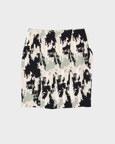 Hugo Boss Black And Cream Patterned Pencil Skirt - M