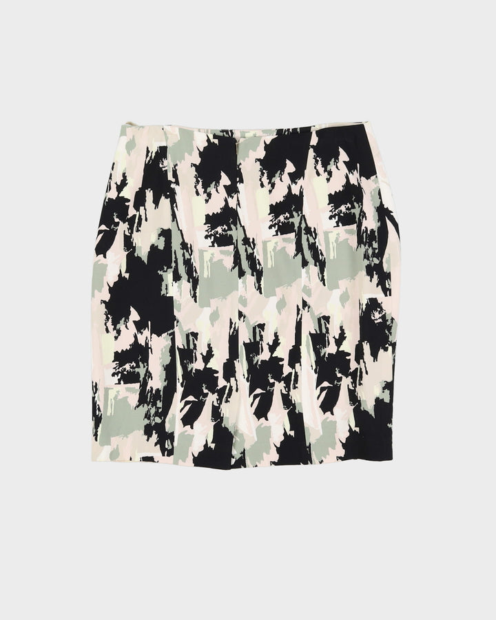 Hugo Boss Black And Cream Patterned Pencil Skirt - M