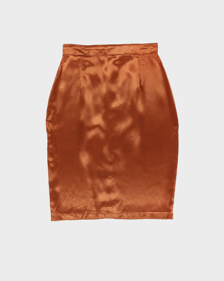 00s Copper Brown Pencil Skirt - S