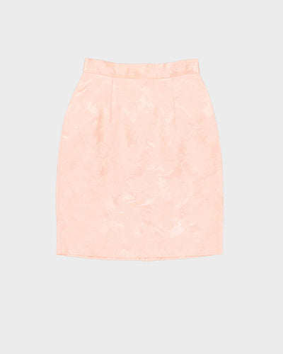 Vintage 1990s Pink Floral Pencil Skirt - XS