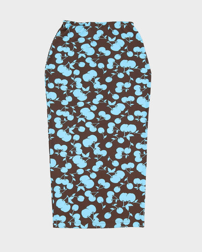 Rokit Originals Blue / Brown Patterned Monica Skirt - S