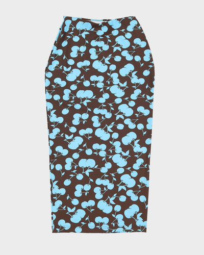 Rokit Originals Blue / Brown Patterned Monica Skirt - S