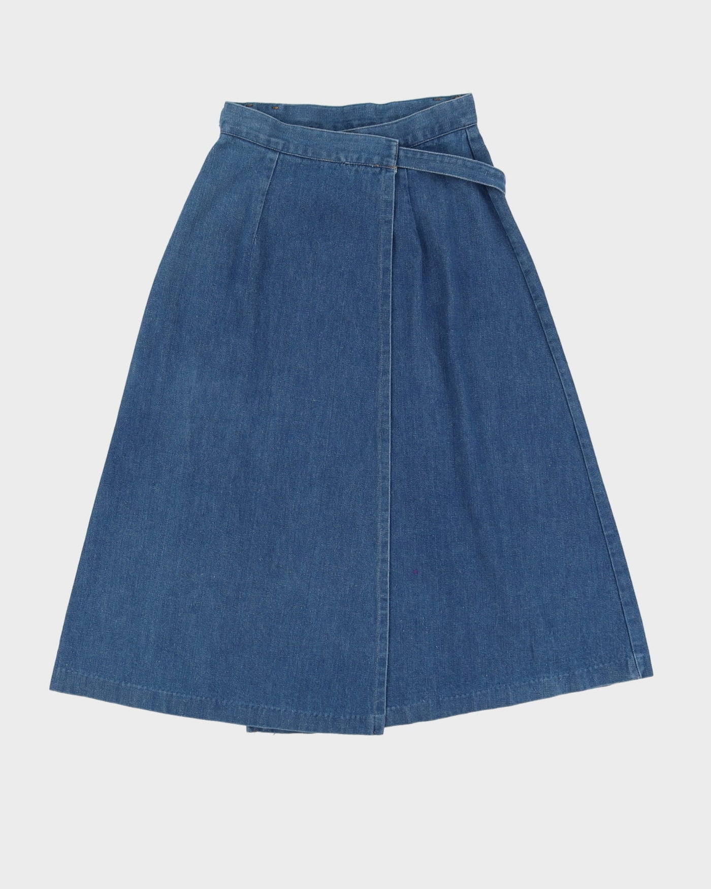 Vintage 1970s Denim Wrap Skirt - XS