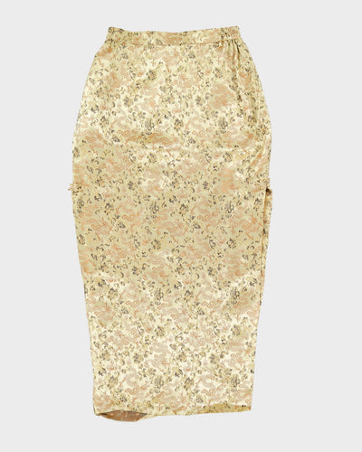Cheongsam Style Gold Brocade Skirt - S