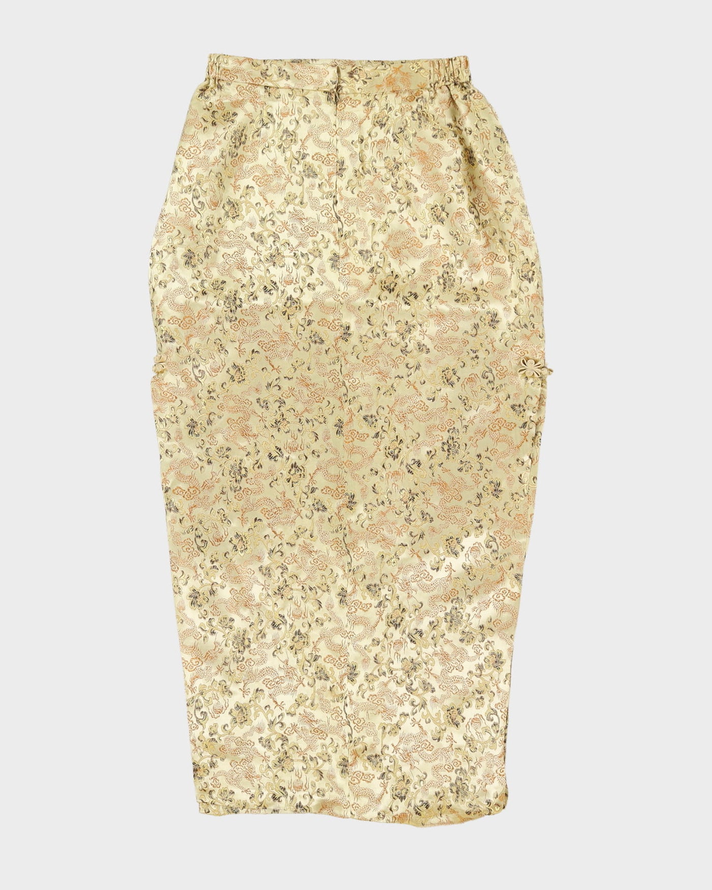 Cheongsam Style Gold Brocade Skirt - S