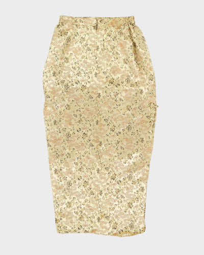 Cheongsam Style Gold Brocade Skirt - S