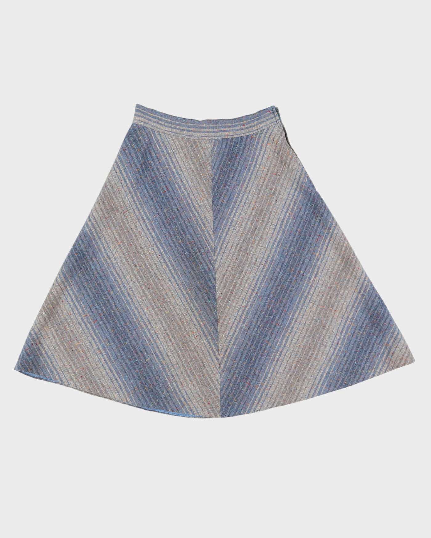 Vintage 1980s Grey Plaid A-Line Skirt - XS