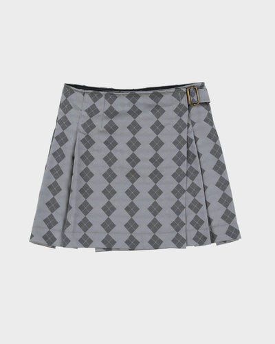 Rokit Originals Cher Grey Check Skirt - S
