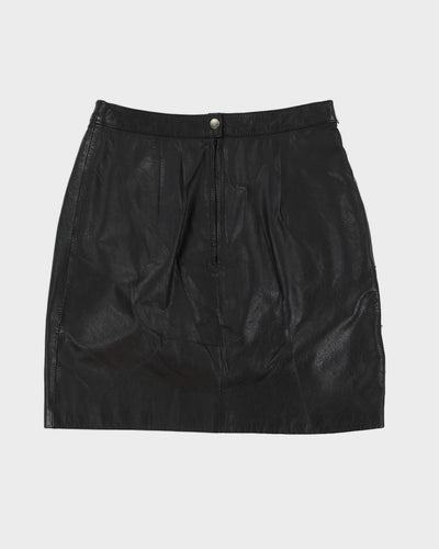 Black Leather Mini Skirt - S