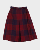 Purple And Blue Checked Wool Skirt - S