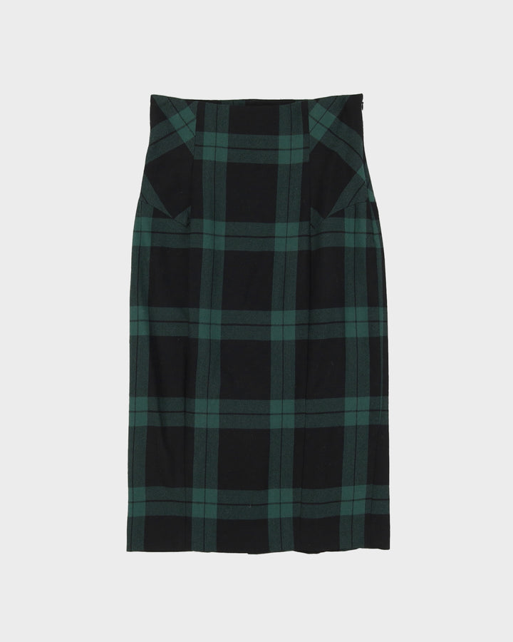 Diane Von Furstenberg Green And Black Pencil Skirt - S