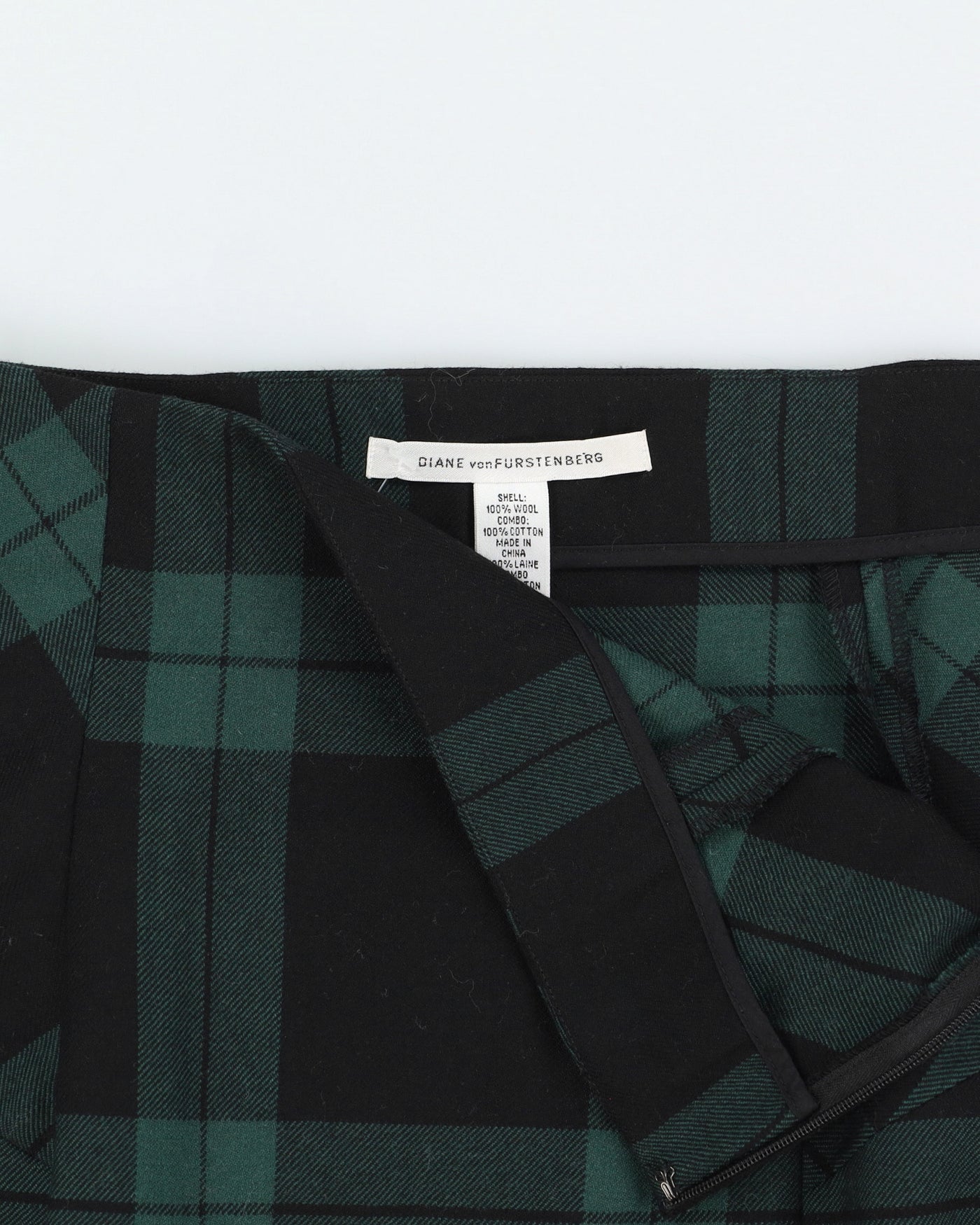Diane Von Furstenberg Green And Black Pencil Skirt - S