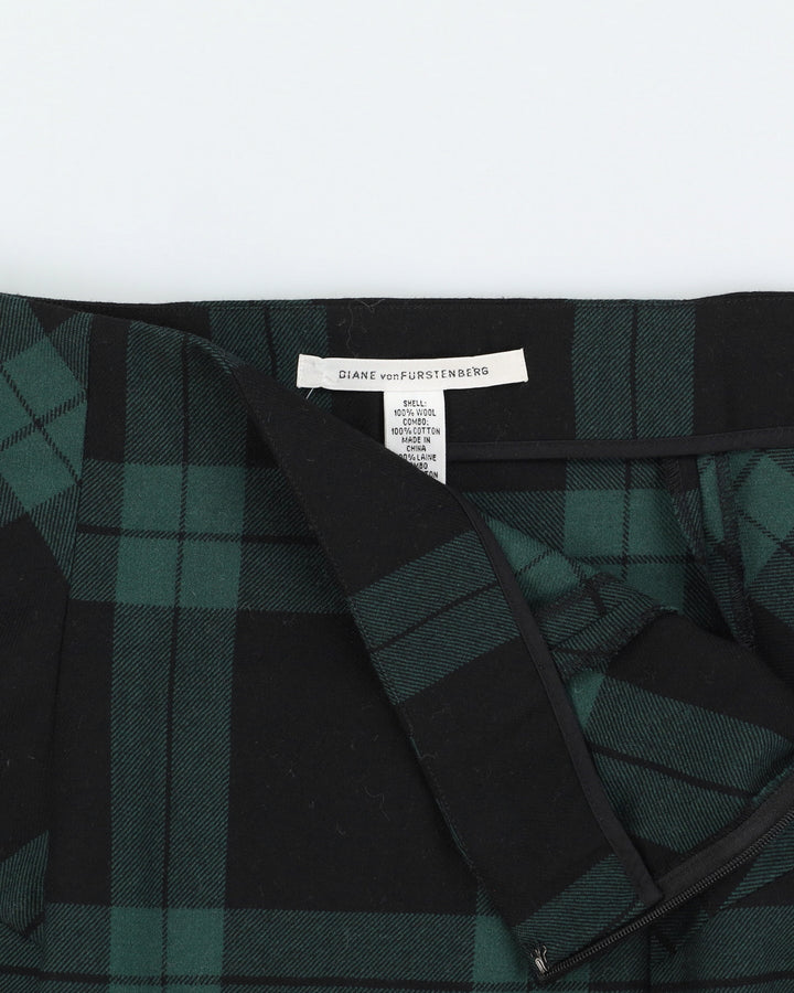 Diane Von Furstenberg Green And Black Pencil Skirt - S