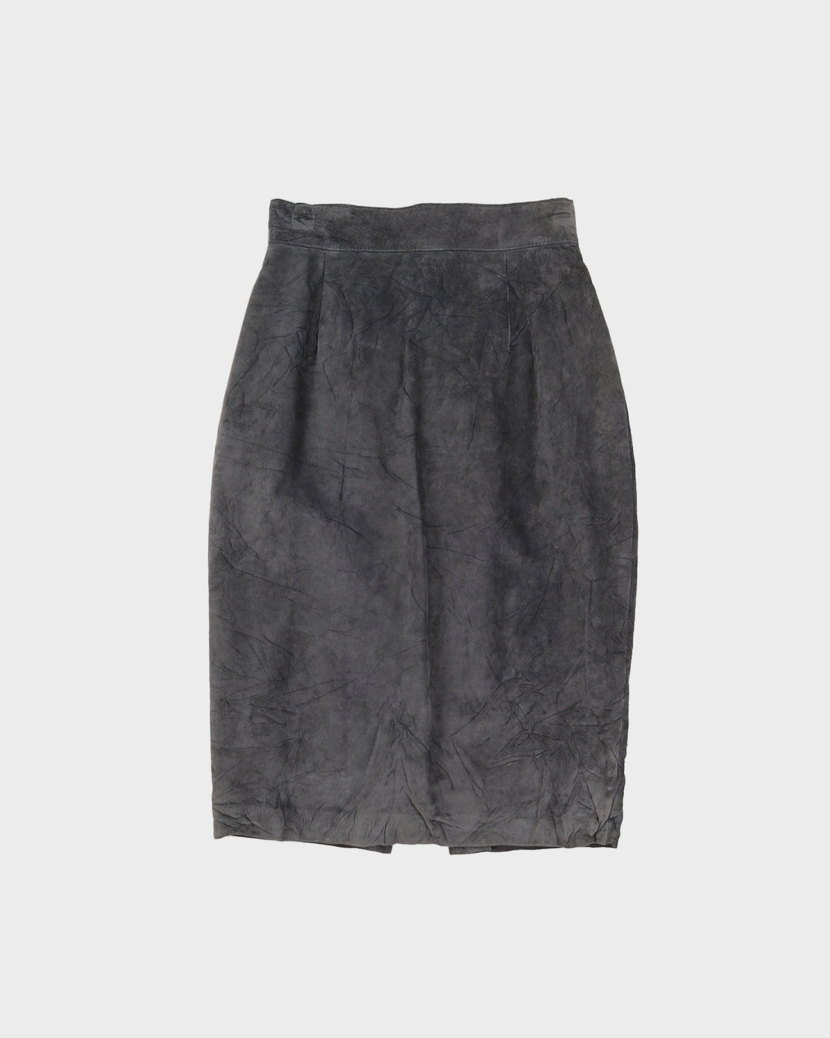 Grey Suede Pencil Skirt - XS