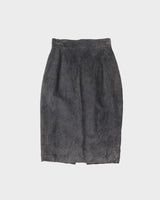 Grey Suede Pencil Skirt - XS