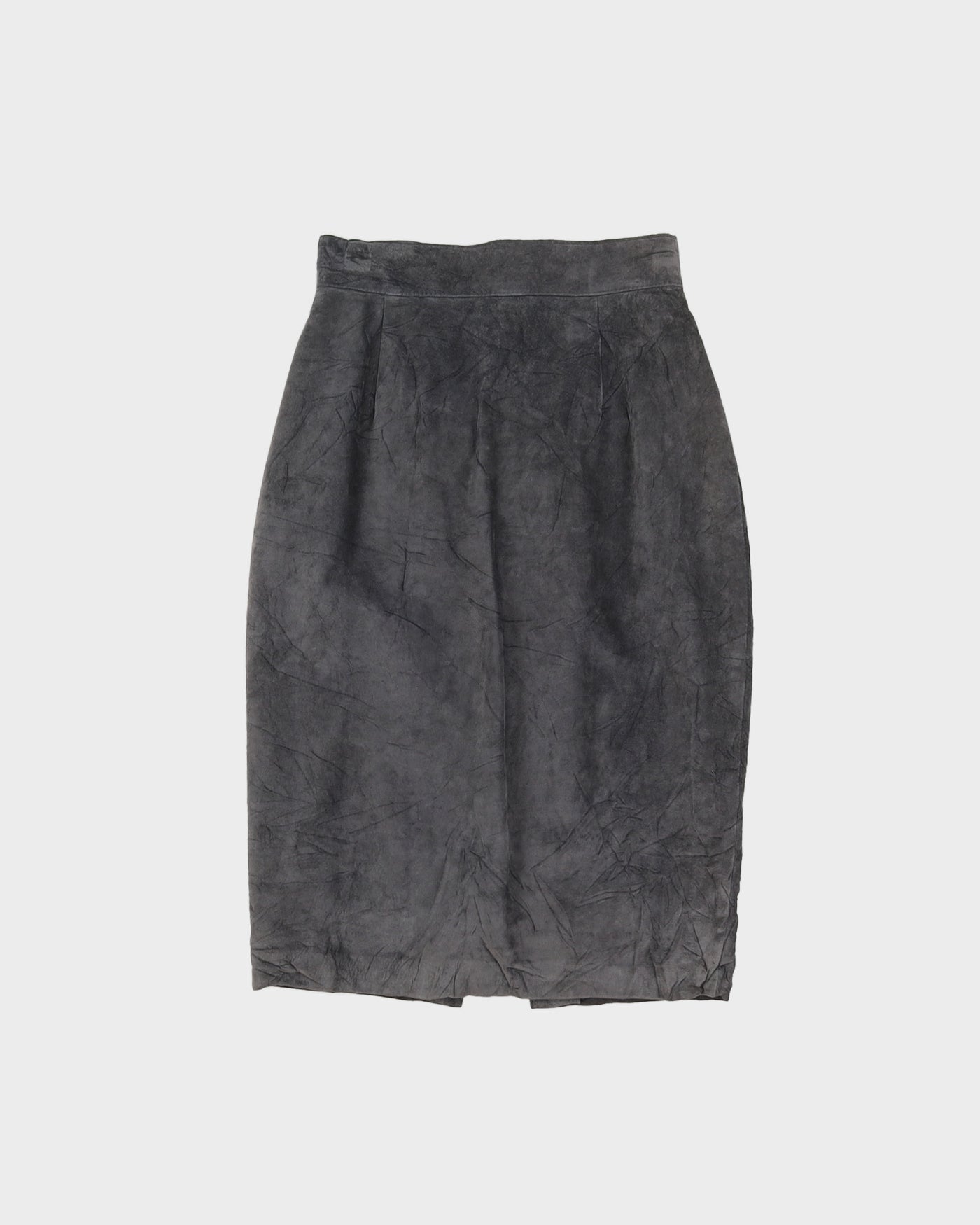 Grey Suede Pencil Skirt - XS
