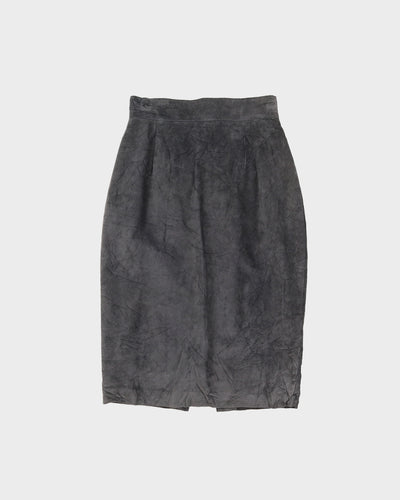 Grey Suede Pencil Skirt - XS
