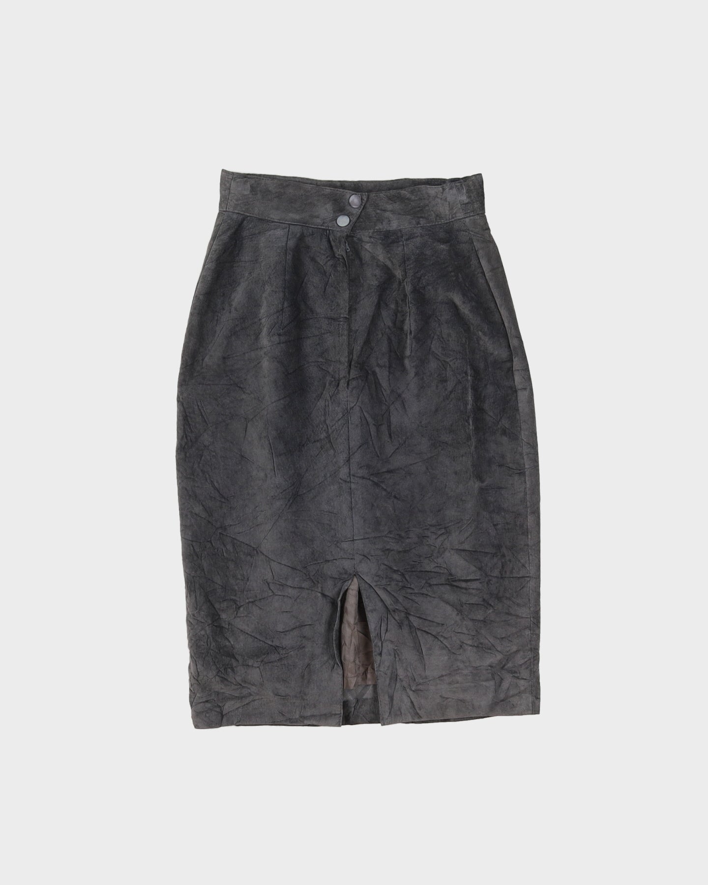 Grey Suede Pencil Skirt - XS