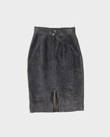 Grey Suede Pencil Skirt - XS