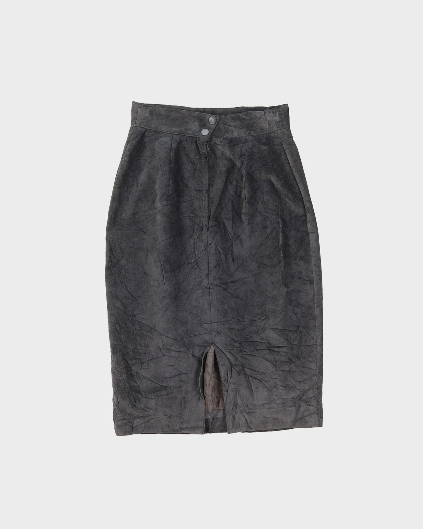 Grey Suede Pencil Skirt - XS