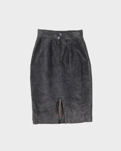 Grey Suede Pencil Skirt - XS