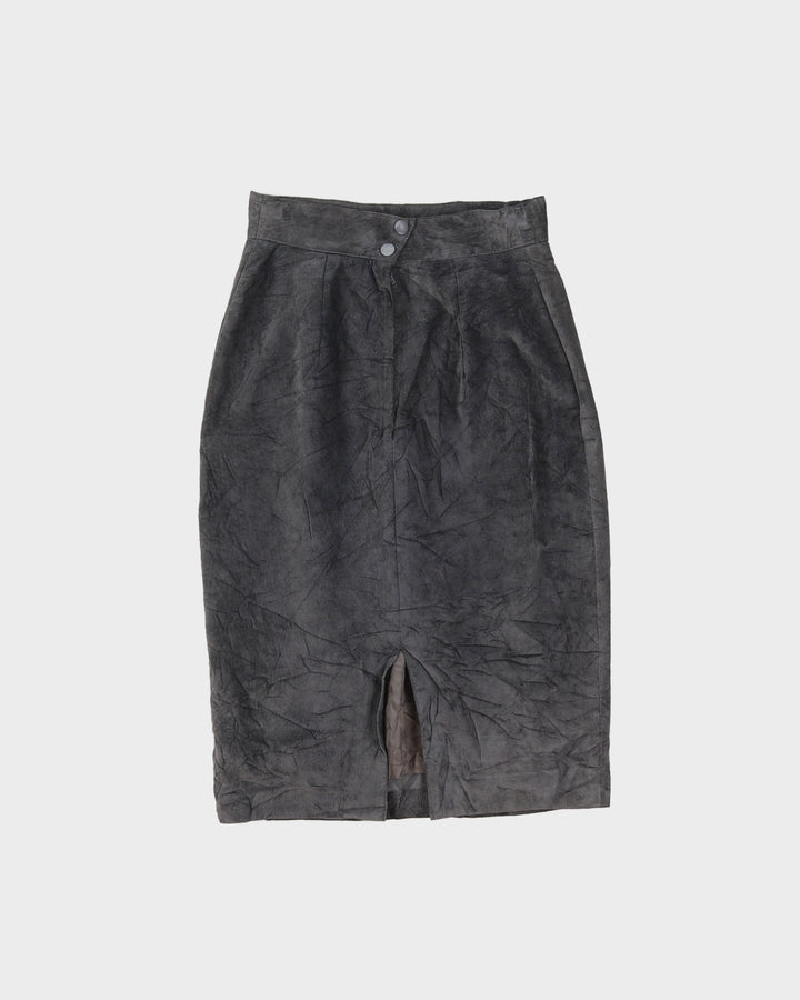 Grey Suede Pencil Skirt - XS
