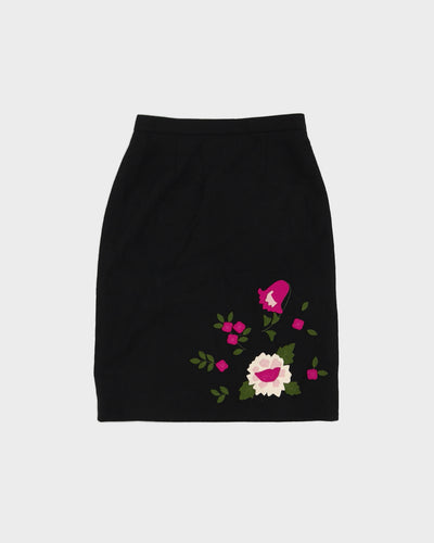 Moschino Cheap And Chic Black Floral Skirt - S