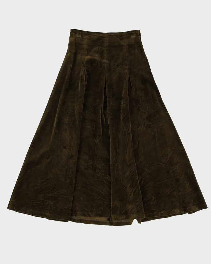 Benetton Moss Green Velvet Skirt - XS