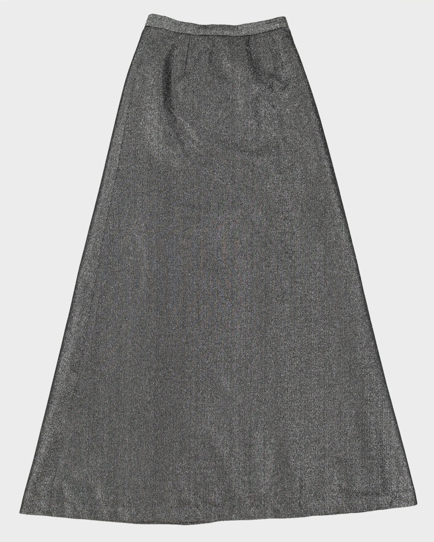 Vintage 1970s Black Lurex Maxi Skirt - S