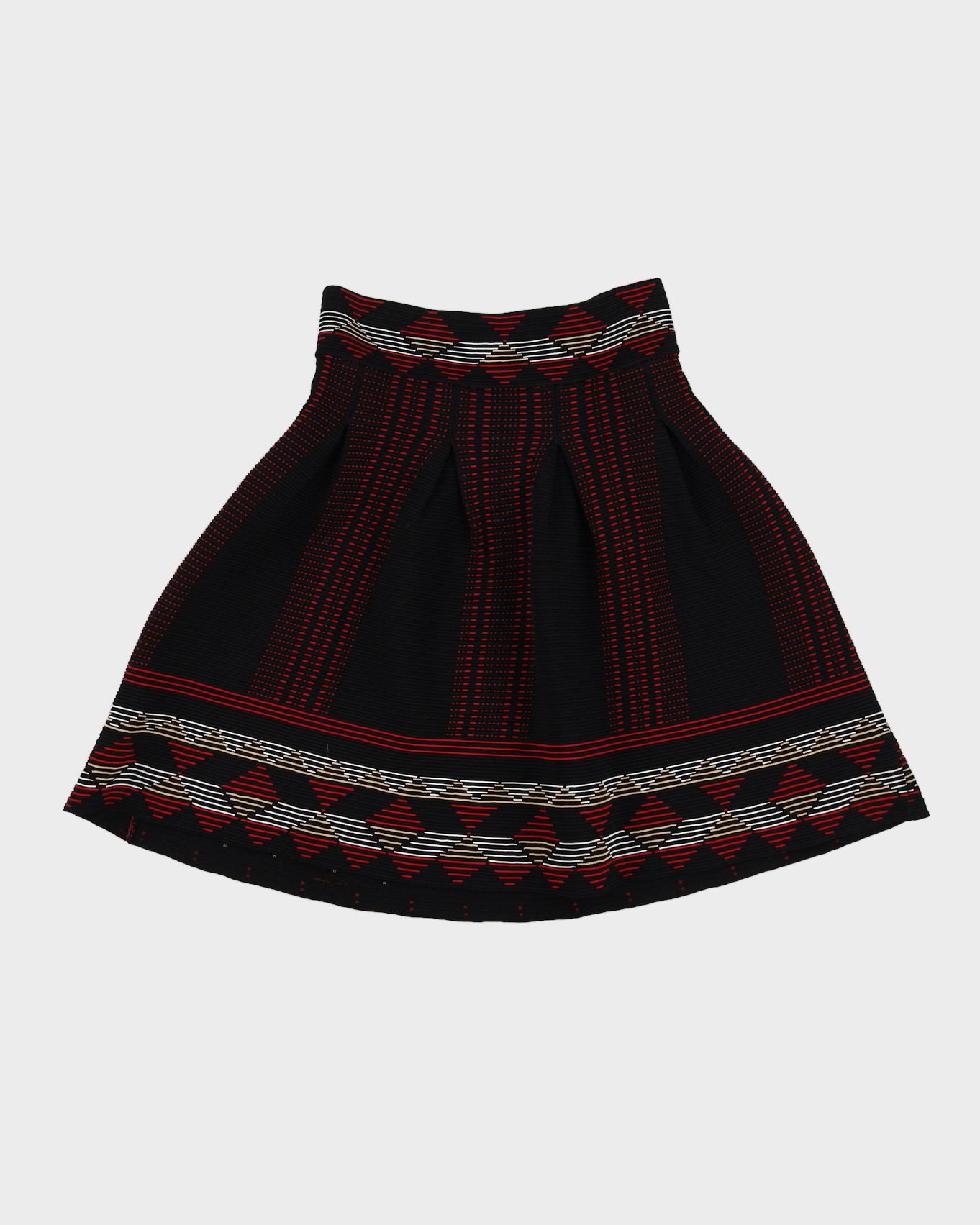 Maje Black Patterned Pleated Skirt - S