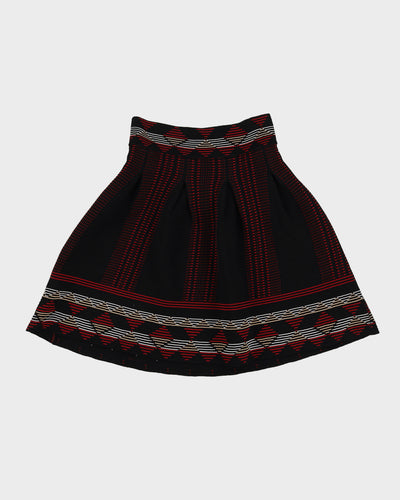 Maje Black Patterned Pleated Skirt - S