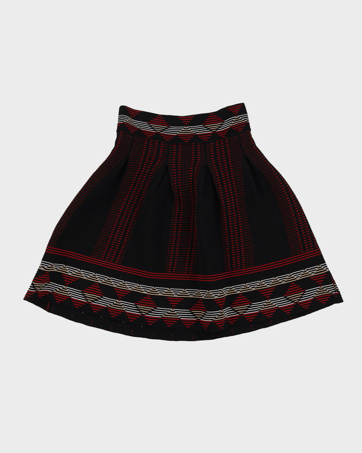 Maje Black Patterned Pleated Skirt - S