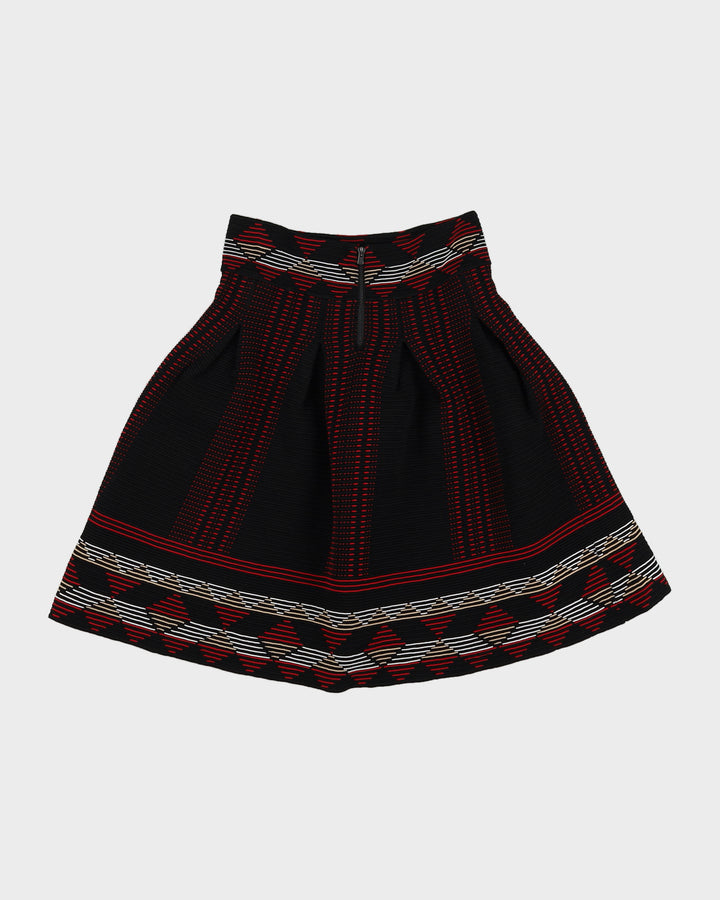 Maje Black Patterned Pleated Skirt - S