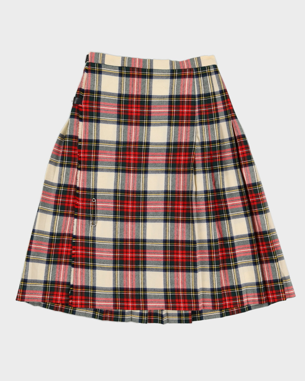 Made In Scotland Cream Kilt Skirt - S