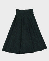 00s Metallic Green A-Line Skirt - S