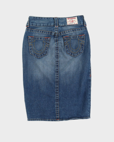 00s Y2K True Religion Blue Denim Skirt - W26