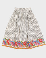 Vintage 70s/80s Charles Demery French Folk Pattern Cotton Skirt - S