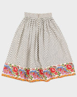 Vintage 70s/80s Charles Demery French Folk Pattern Cotton Skirt - S