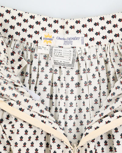 Vintage 70s/80s Charles Demery French Folk Pattern Cotton Skirt - S