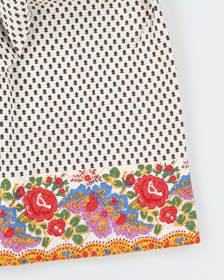Vintage 70s/80s Charles Demery French Folk Pattern Cotton Skirt - S