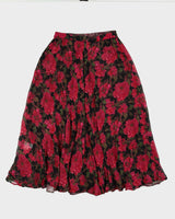 Vintage 90s Coldwater Creek Reversible Paisley/Floral Skirt - M