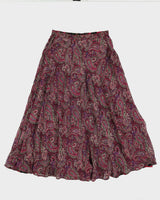 Vintage 90s Coldwater Creek Reversible Paisley/Floral Skirt - M