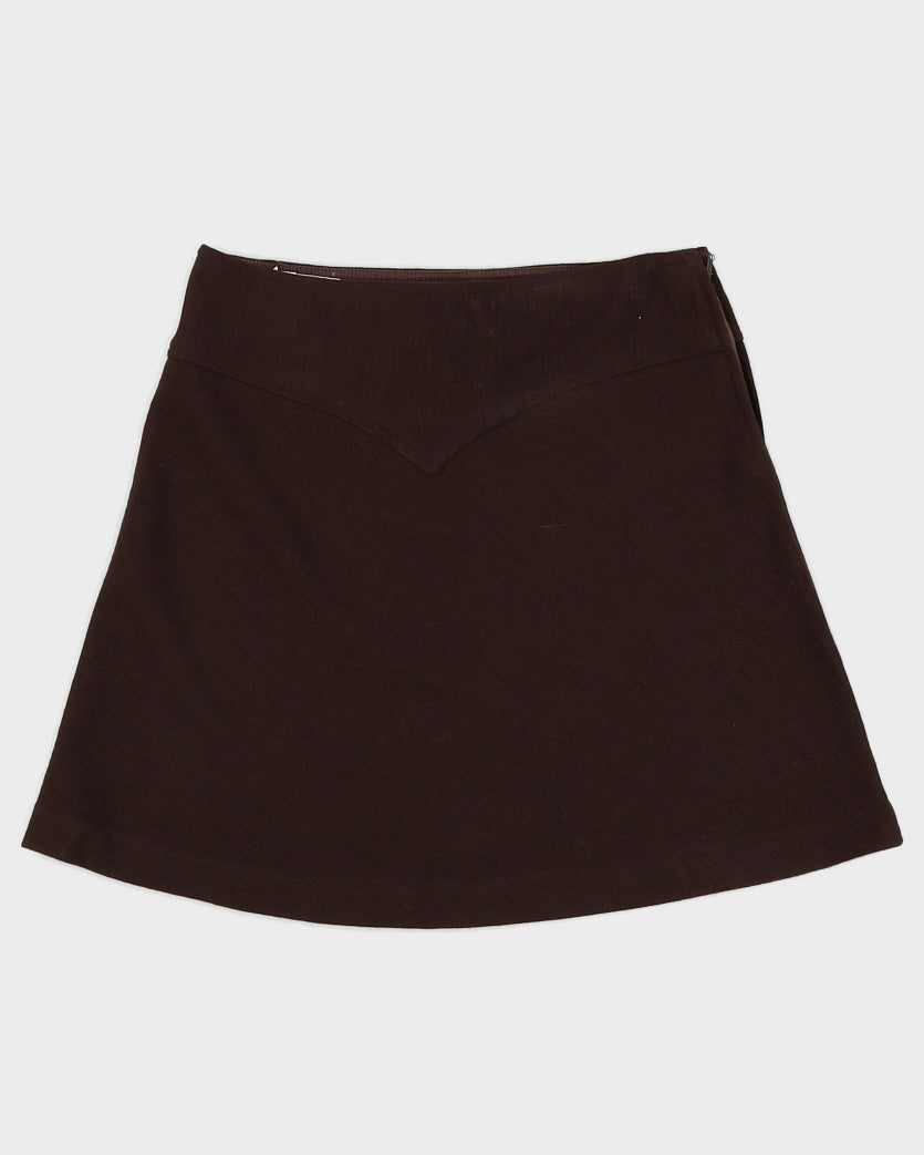 Deadstock Vintage 1970s Benetton Brown Mini Skirt - M