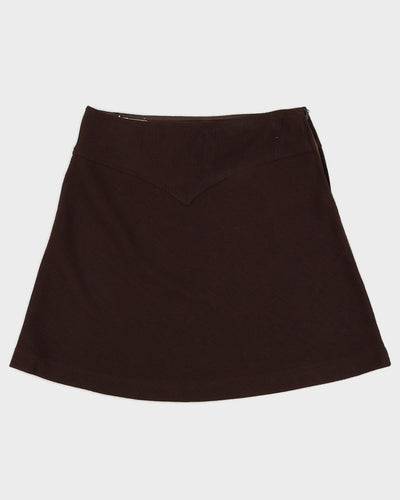 Deadstock Vintage 1970s Benetton Brown Mini Skirt - M