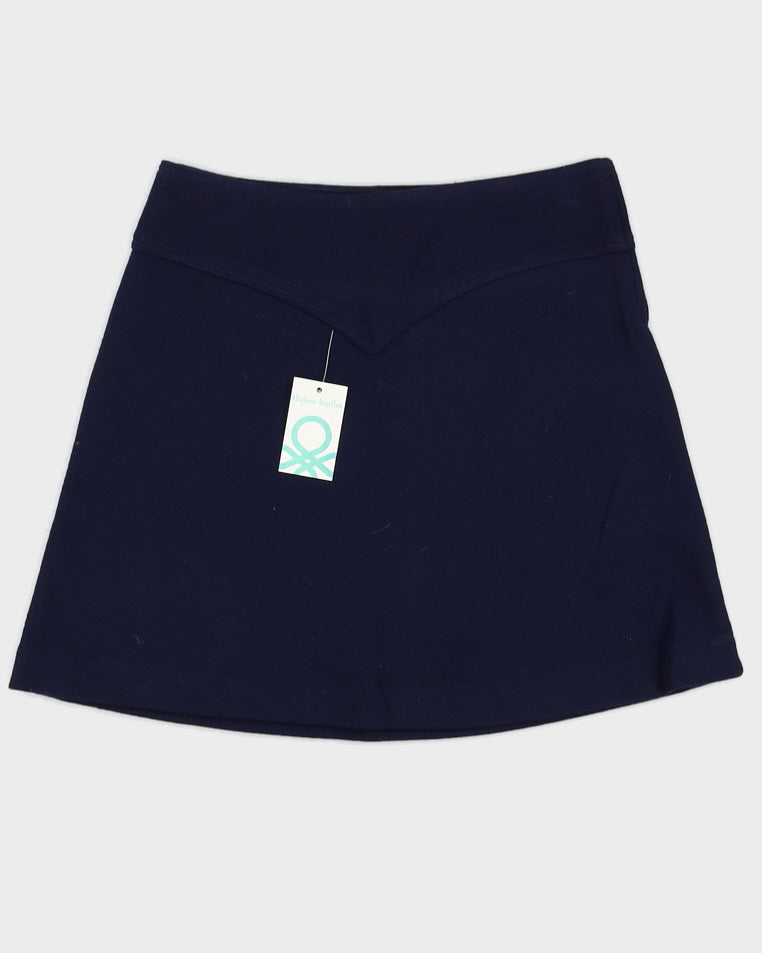 Deadstock Vintage 1970s Benetton Navy Mini Skirt - M