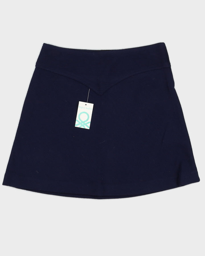 Deadstock Vintage 1970s Benetton Navy Mini Skirt - M