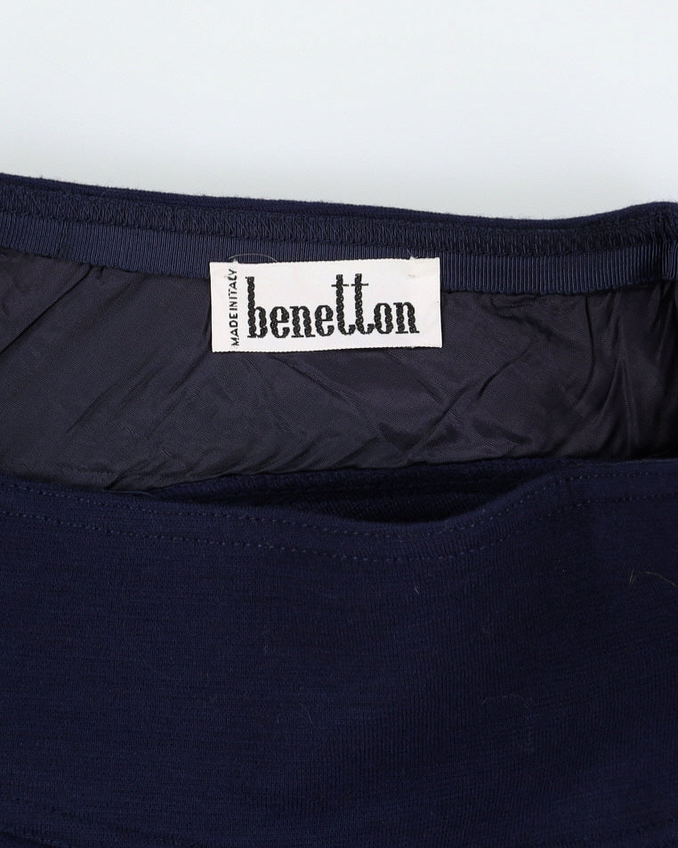 Deadstock Vintage 1970s Benetton Navy Mini Skirt - M