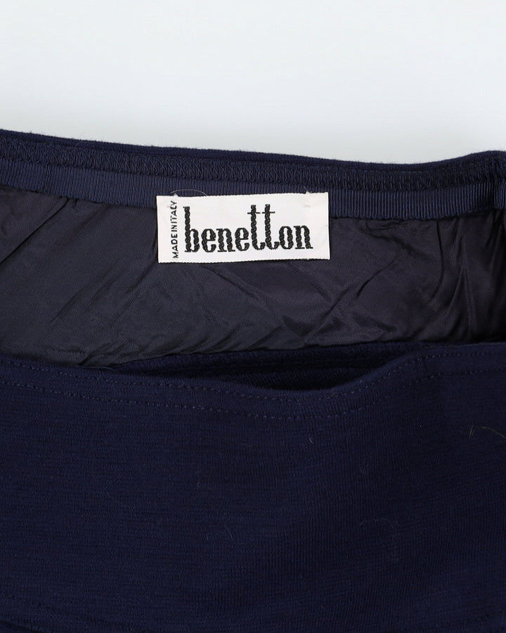 Deadstock Vintage 1970s Benetton Navy Mini Skirt - M