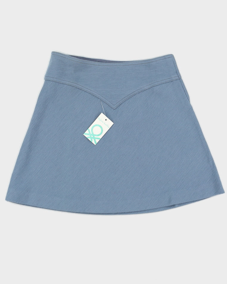 Deadstock Vintage 1970s Benetton Blue Mini Skirt